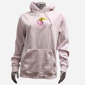 SpongeBob SquarePants Hoodie Mens Size M Pink Divided H&M Embroidered Pullover